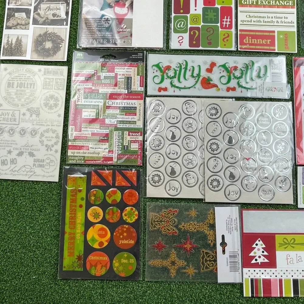 Vintage Mixed Lot Christmas Holiday Scrapbooking Planner Stickers